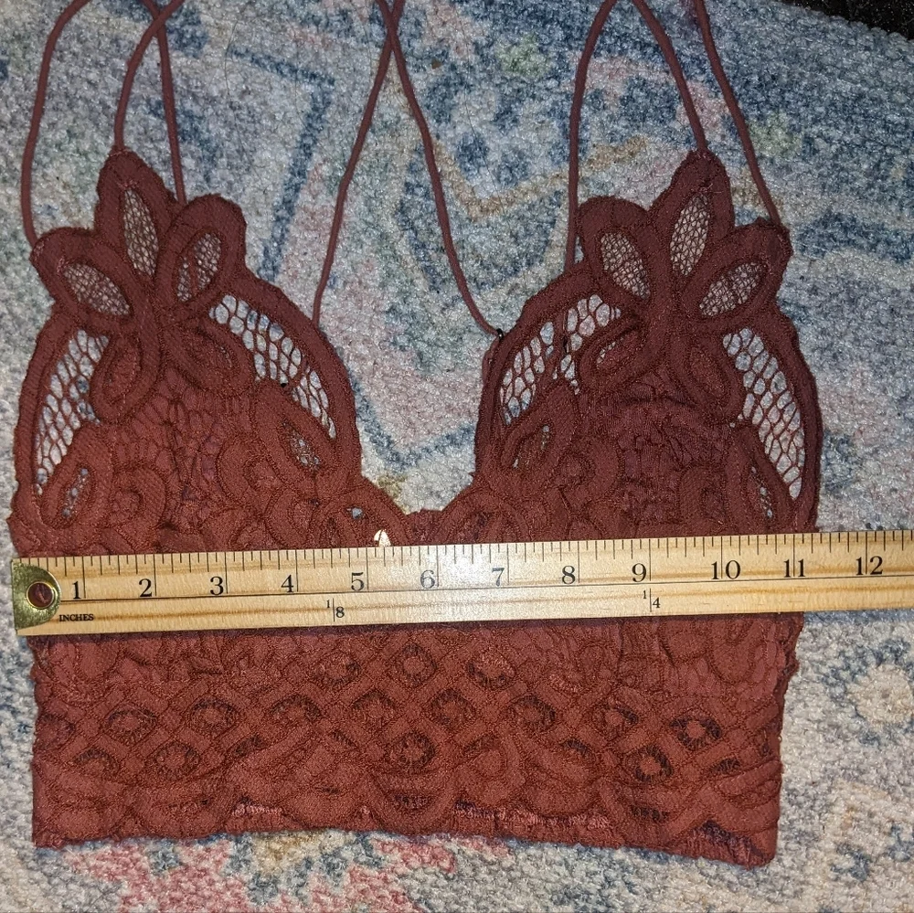 Free People NWOT Adella Lace Bralette in Rusty Pink sz XS​​ - Picture 10 of 14